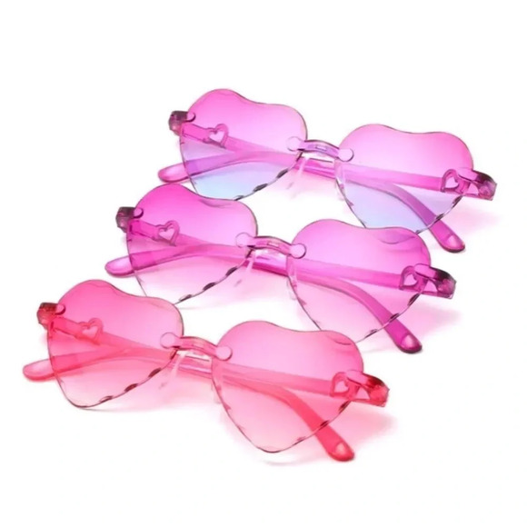 NEW! Host Pick! Girl’s Frameless Pink Heart Gradient Sunglasses - Picture 3 of 10